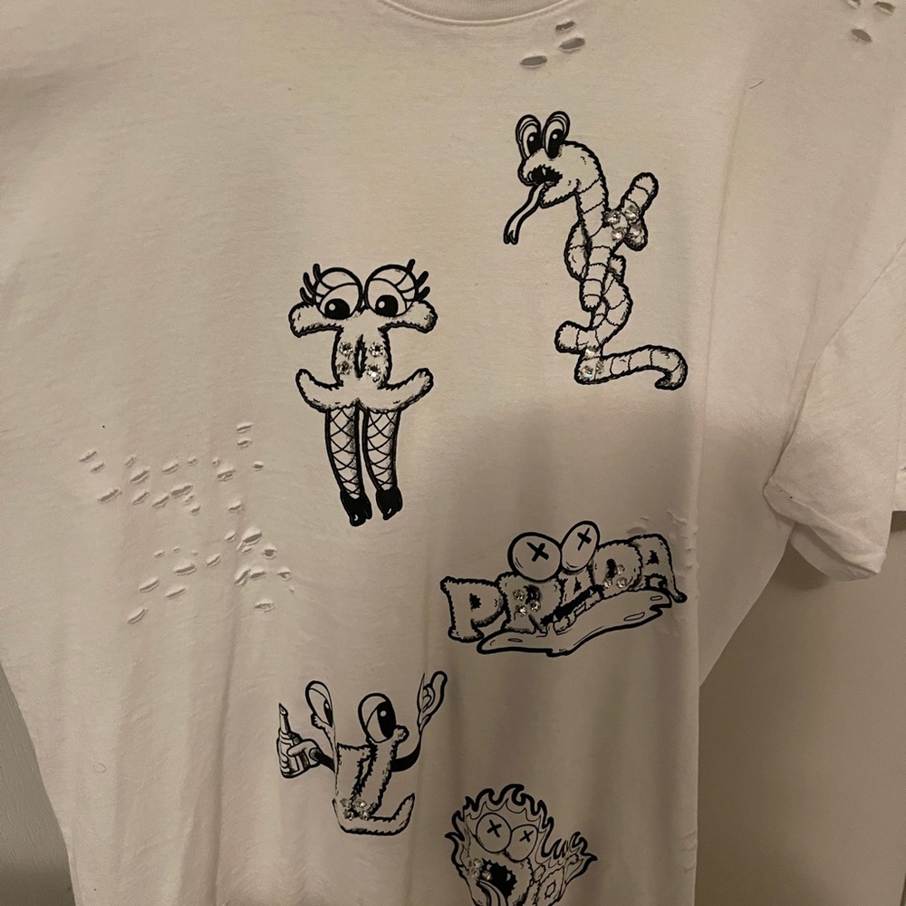 Domrebel Limited Edition Shirt (M) with Swarovski Crystals and Ripped style